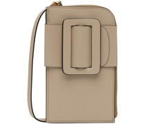 Taupe Buckle Shoulder Bag