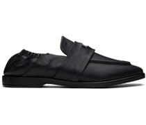 Black Square Penny Banding Loafers