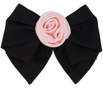 Black & Pink Corsage Bow Hair Clip