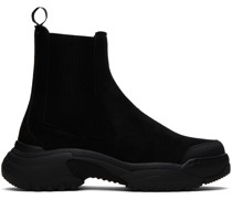 Black Faux-Suede Chelsea Boots