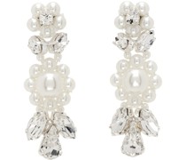 White Beaded Drop Earrings