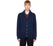 Blue Shawl Collar Cardigan