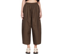 Brown Gathered Trousers