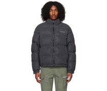 Gray Embroidered Puffer Jacket