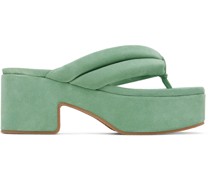 Green Platform Thong Sandals
