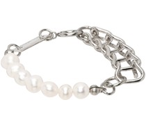 Silver Pearl Vintage Bold Bracelet