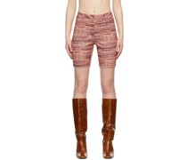 Pink Printed Fitted Shorts