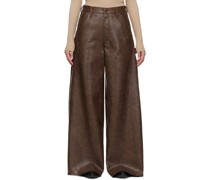 Brown Dale Leather Pants