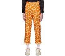 Orange & Off-White Giraffe Trousers