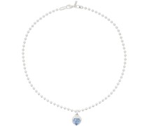 Silver & Blue Heart Pendant Necklace