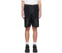 Black & Navy Patch Shorts