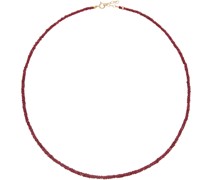 Red July Birthstone Ruby Beaded Necklace