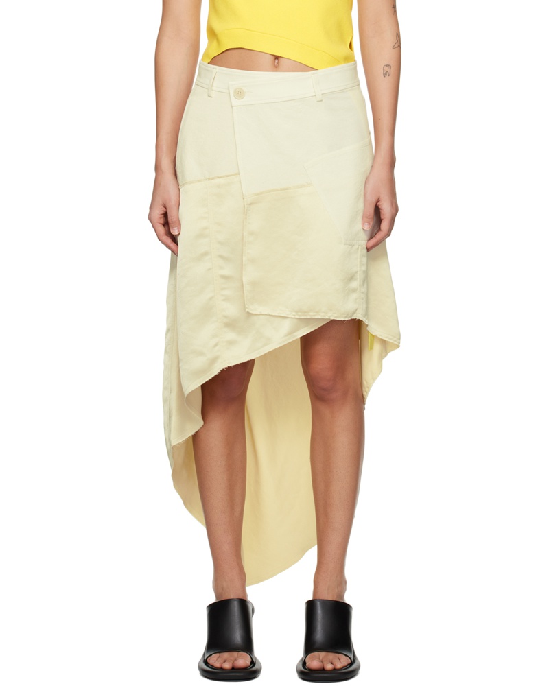 J.W.Anderson Damen Off-White Asymmetric Midi Skirt