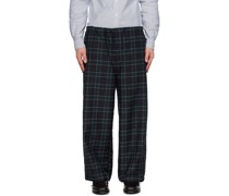 Navy Check Trousers