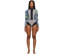 Gray Bonded One-Piece Swimsuit