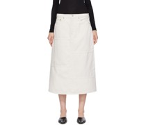 Off-White Seamed Denim Maxi Skirt