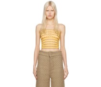 SSENSE Exclusive Yellow & Beige Lacey Tube Top