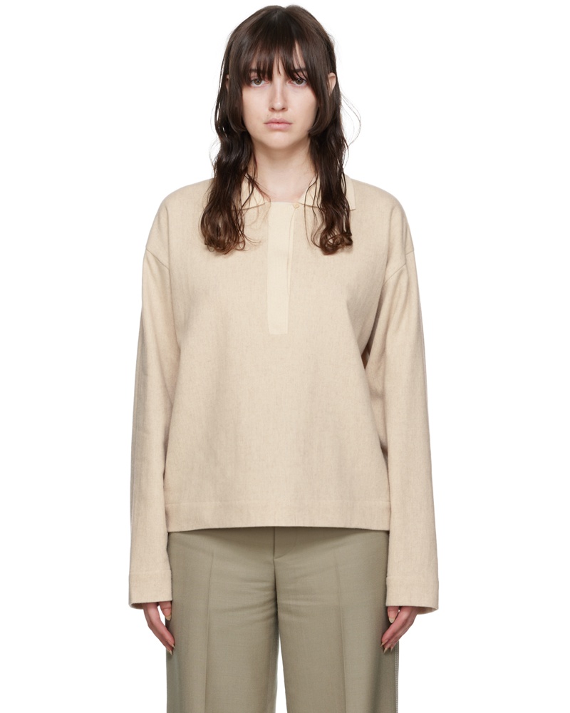 LE 17 SEPTEMBRE Damen Beige Wool Polo