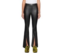 Black Iver Faux-Leather Trousers