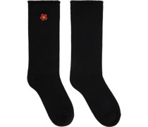 Black Paris Boke Flower Socks