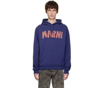 Blue Cutout Hoodie