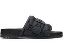 Gray GG Slide Sandals