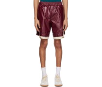 Burgundy Patch Shorts