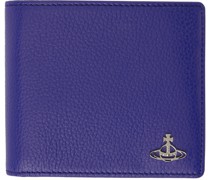 Blue Leather Bifold Wallet