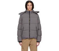 Gray Hooded Puffer Jacket