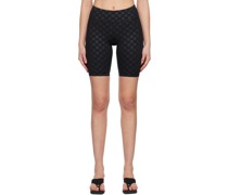 Black Monogram Biker Shorts