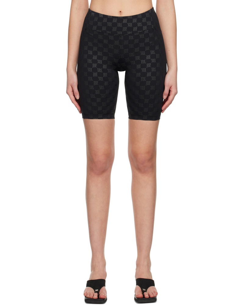 MISBHV Damen Black Monogram Biker Shorts