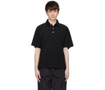 Black Garment-Dyed Polo