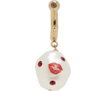 Gold & White Bisou Single Earring