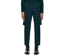 Green & Navy Check Trousers