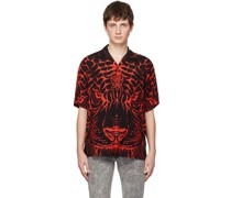 Black Spread Collar Shirt