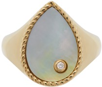 Mother-Of- Pear Signet Ring