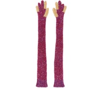 Pink Paillettes Opera Gloves