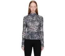 Gray Ruched Turtleneck