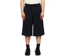 Black Crinkled Shorts