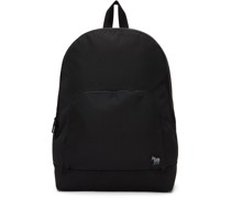 Black Canvas Zebra Logo Backpack