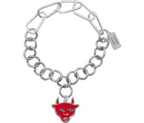 Silver Devil Big Curb Necklace