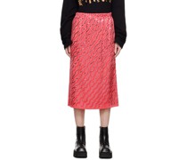 Pink Sequin Midi Skirt