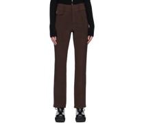 Brown Logo Flap Trousers