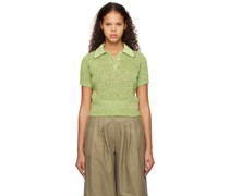 Green Metallic Thread Polo