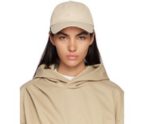 Beige Embroidered Cap