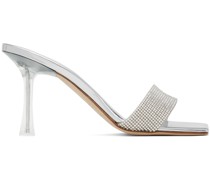 Silver Crystal Heeled Sandals