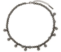 SSENSE Exclusive Gunmetal Spiky Pearl Necklace