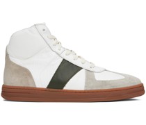 White & Gray Paneled Sneakers