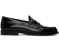 Black & Brown Check Loafers
