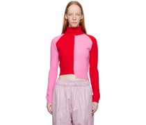 Pink & Red Patched Turtleneck